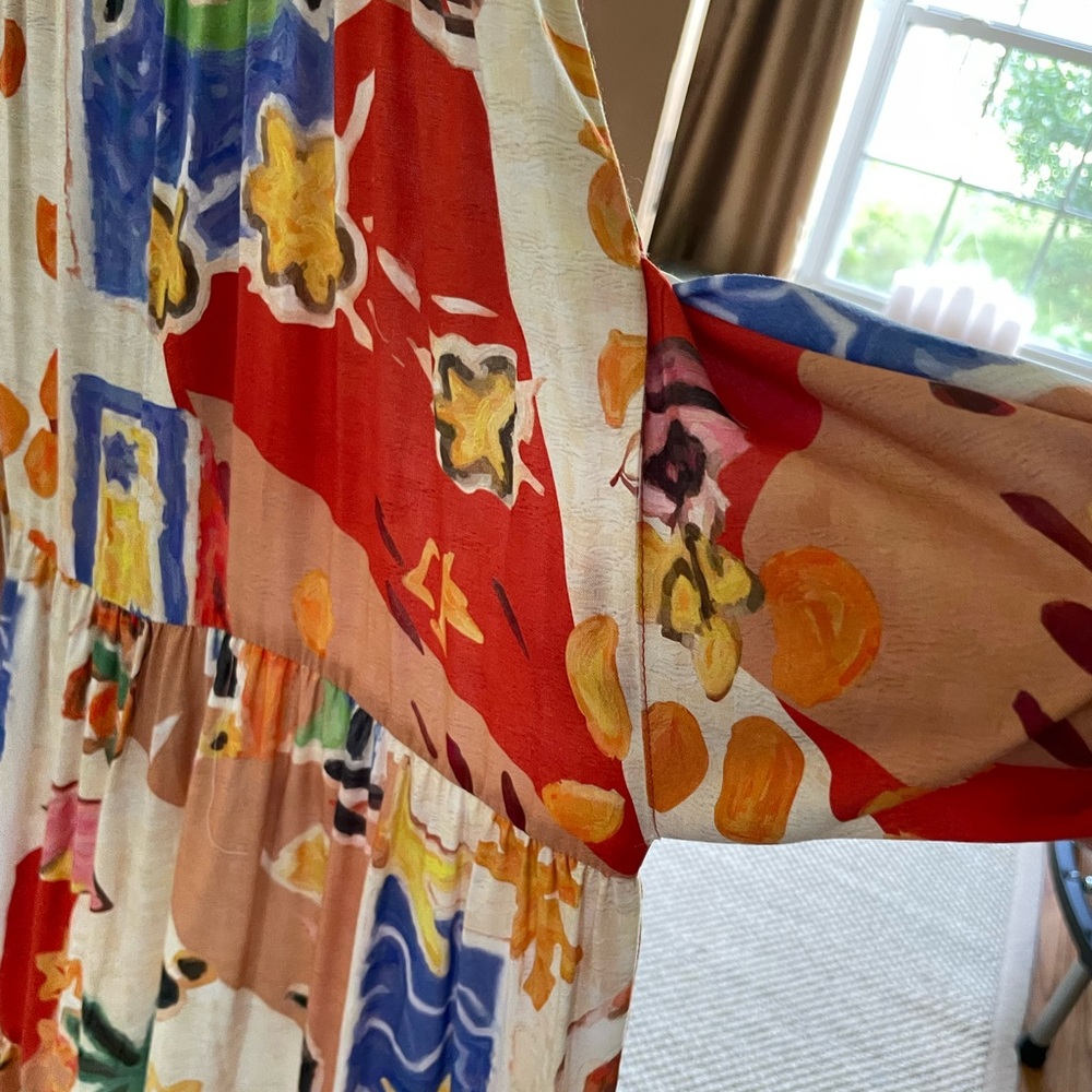 JODIFL Colorful Beachy Boho Patterned Maxi Sundress NWOT “Approximate” size  Med - Picture 16 of 16